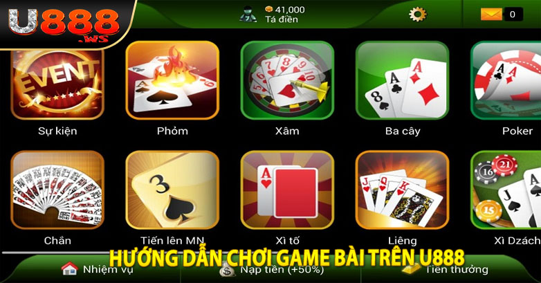 Hướng dẫn chơi game bài trên u888